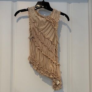 Elegant Beige Pink Sands Smocked tank